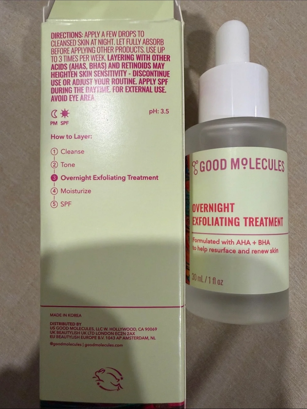 Good Molecules Overnight Exfoliating Treatment - AHA + BHA